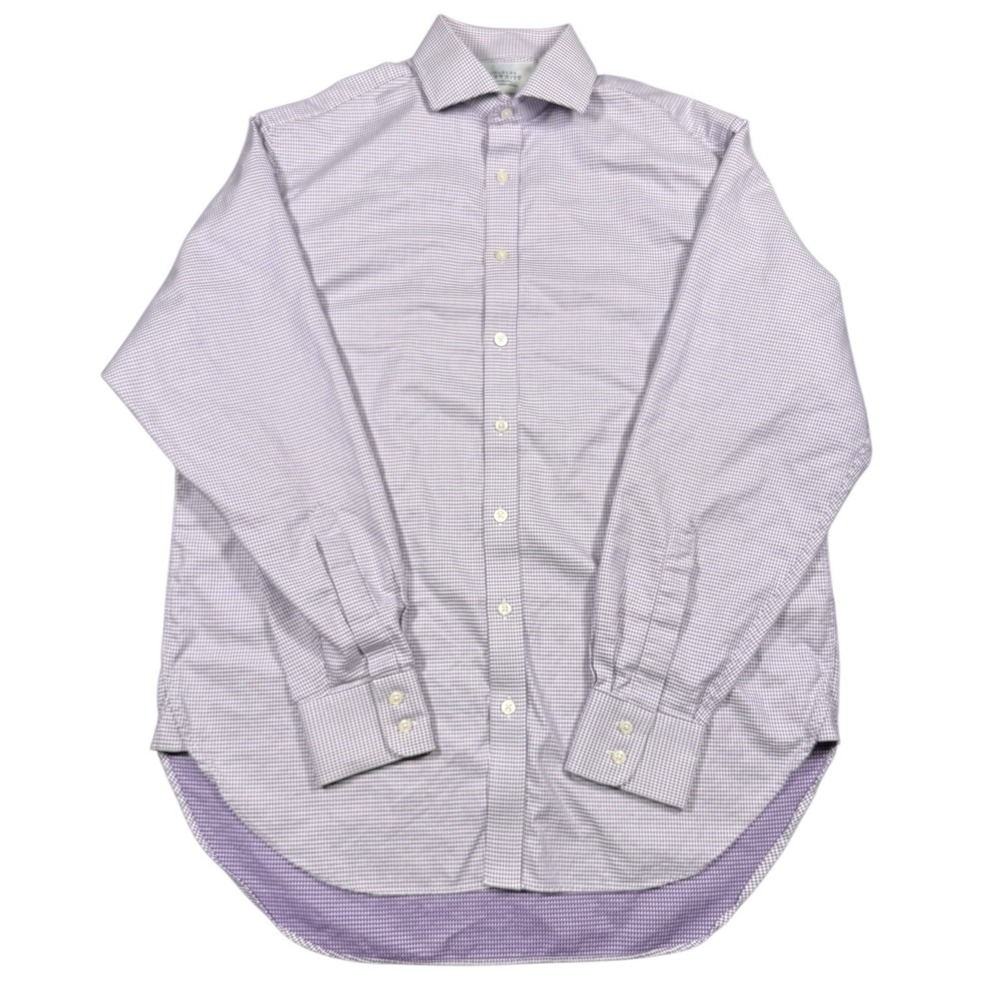 Charles Tyrwhitt Men's 16-1/2 36 Purple Dress Shirt Classic Fit Button Down